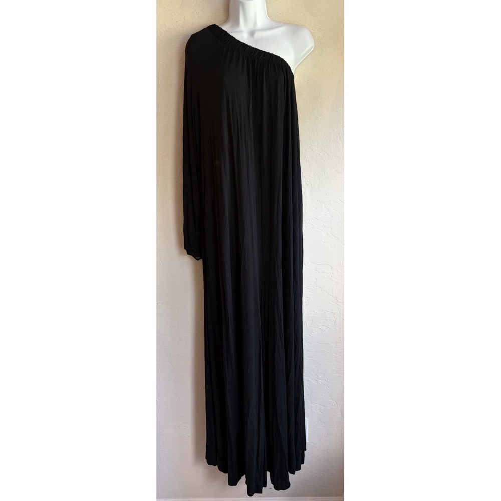 Free People Sunday Stroll Wide Leg Jumpsuit L Oversized Minimalist Black Relaxed
